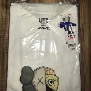 Uniqlo x KAWS Shirts - White Kaws Flayed T-shirt Uniqlo x KAWS Shirts - White Kaws Flayed T-shirt